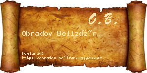 Obradov Belizár névjegykártya